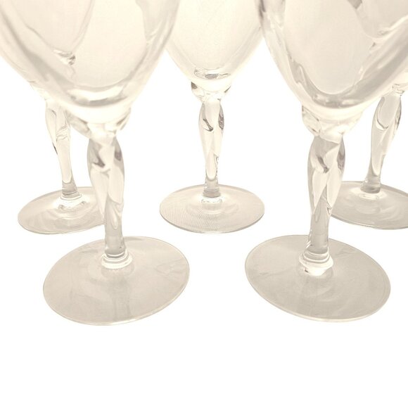 5 Lenox Unity Gold Ice Tea Glasses 8" USA crystal goblets marked twisted stem - Picture 5 of 8